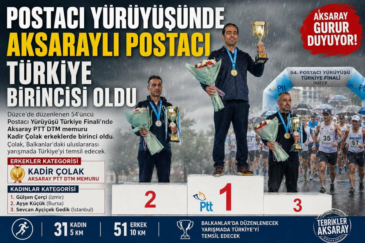 Düzce’de düzenlenen 54’üncü Postacı Yürüyüşü Türkiye Finali’nde Aksaray PTT DTM