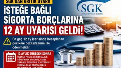 SGK, isteğe bağlı sigorta prim borçlarının zamanında ödenmemesi halinde uygulanacak