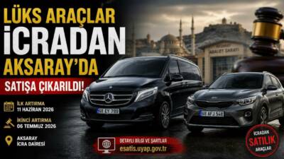 Aksaray İcra Dairesi, borç nedeniyle haczedilen 2017 model Mercedes ve