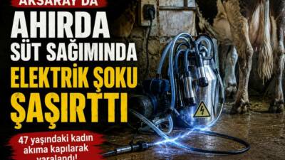 Aksaray’ın Eskil ilçesinde ahırda süt sağma makinesiyle çalıştığı sırada elektrik
