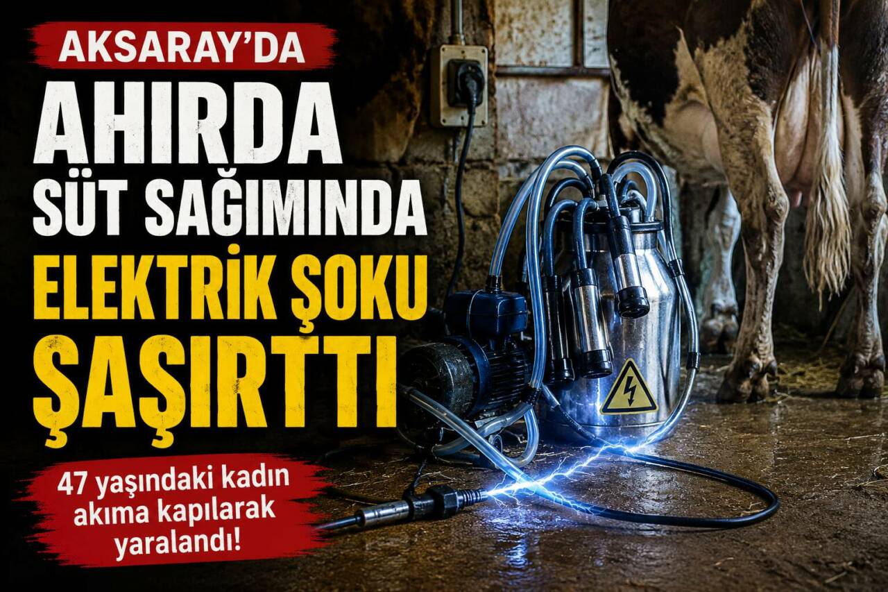 Aksaray’ın Eskil ilçesinde ahırda süt sağma makinesiyle çalıştığı sırada elektrik
