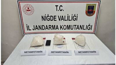 Niğde'nin Bor ilçesinde 3 kilo 150 gram sentetik uyuşturucu yakalandı,