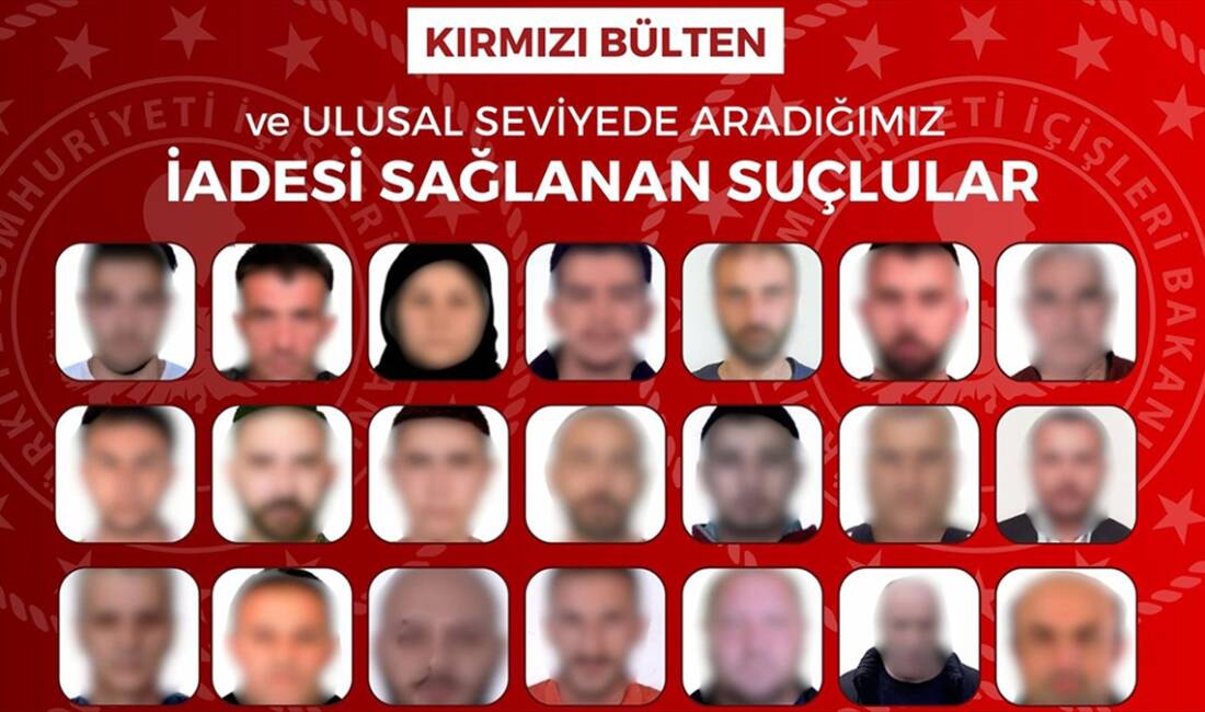Kırmızı bültenle aranan 27, ulusal seviyede aranan 21 suçlu ülkeye getirildi İçişleri Bakanlığı, kırmızı bültenle aranan 27, ulusal seviyede aranan 21