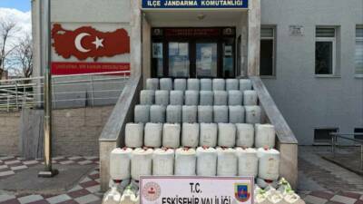 Eskişehir'in İnönü ilçesinde, 2 bin 270 litre sahte sıvı gübre