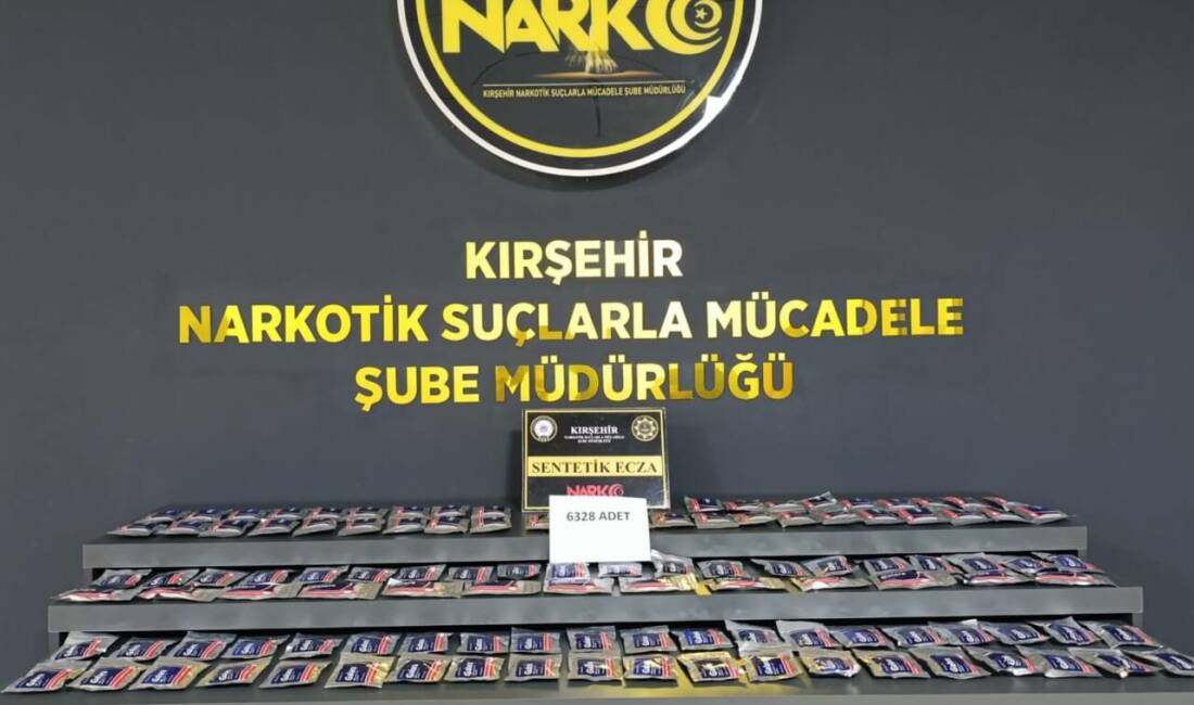 Kırşehir'in Çiçekdağı ilçesinde bir araçta 6 bin 328 sentetik hap