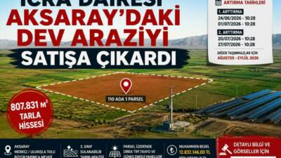 Aksaray Merkez Ulukışla Tolu köyündeki 807 bin metrekarelik tarla hissesi