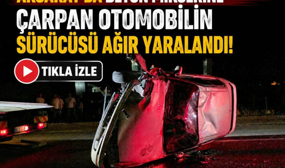 Aksaray'da beton mikserine çarpan otomobilin sürücüsü ağır yaralandı.