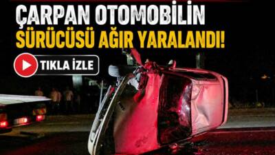 Aksaray'da beton mikserine çarpan otomobilin sürücüsü ağır yaralandı.