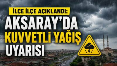 Meteoroloji 8. Bölge Müdürlüğü, Aksaray ve ilçeleri için gök gürültülü