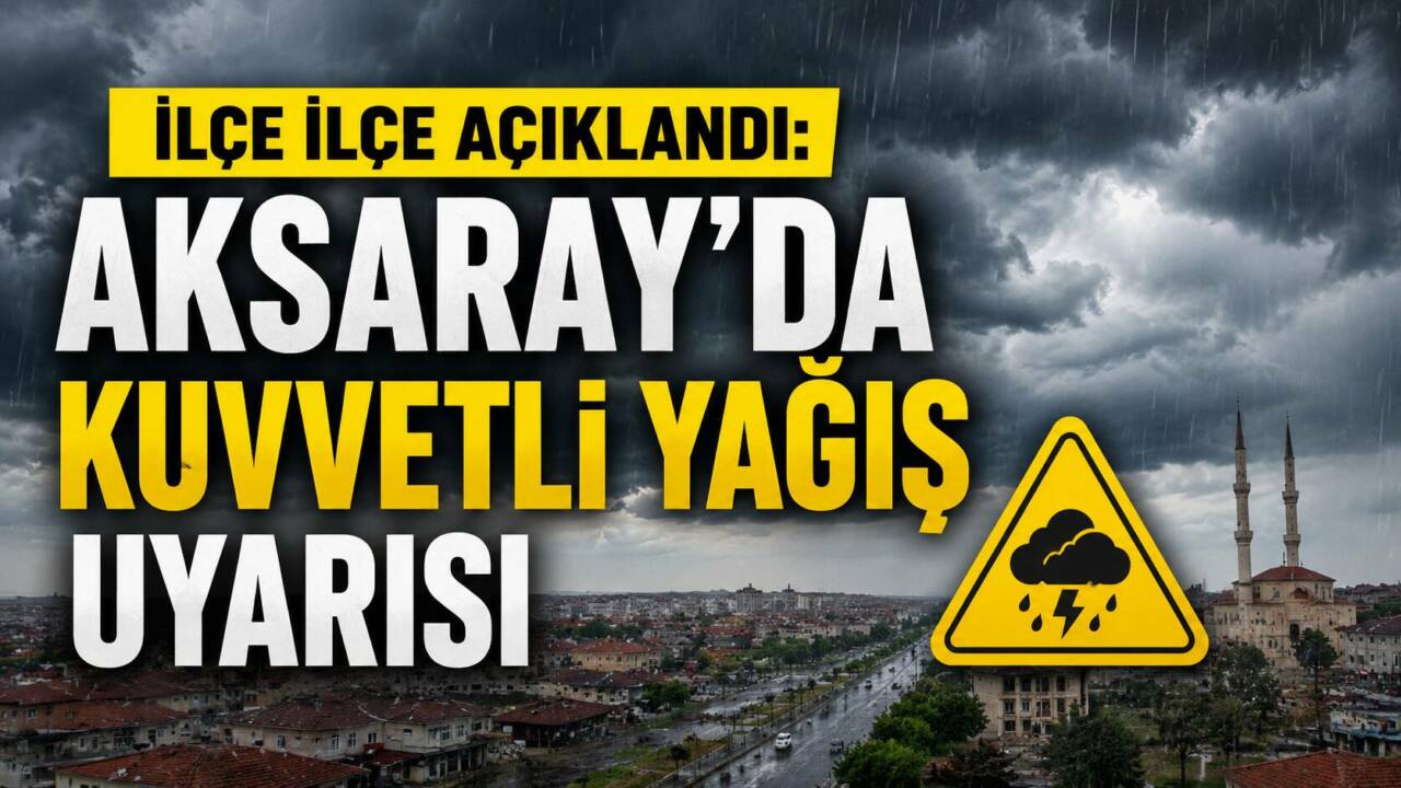 Meteoroloji 8. Bölge Müdürlüğü, Aksaray ve ilçeleri için gök gürültülü