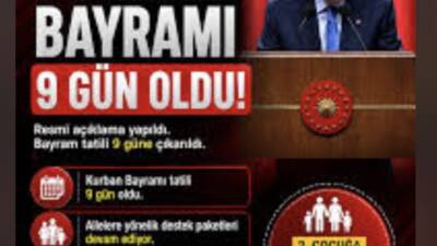 Cumhurbaşkanı Erdoğan, kabine toplantısı sonrası 2026 Kurban Bayramı tatilinin 9