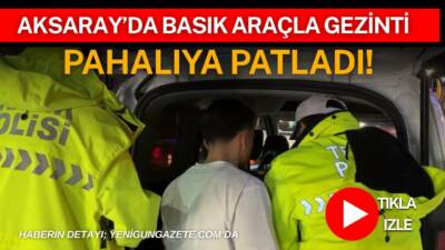 Aksaray’da polis ekiplerinin denetiminde cam filmli ve basık araç kullanan