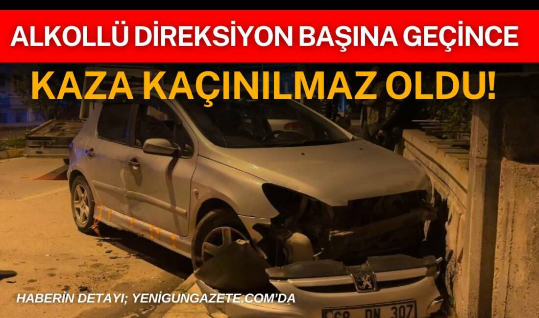 Aksaray Büyük Bölcek Mahallesi’nde kontrolden çıkan otomobil duvara çarptı, sürücünün