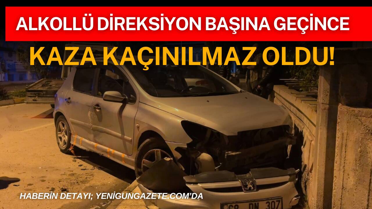 Aksaray Büyük Bölcek Mahallesi’nde kontrolden çıkan otomobil duvara çarptı, sürücünün