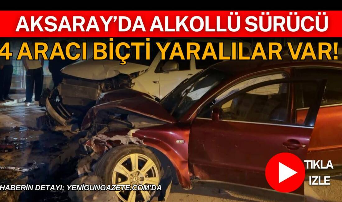 Aksaray'da alkol aldıktan sonra direksiyon başına geçen sürücü, park halindeki