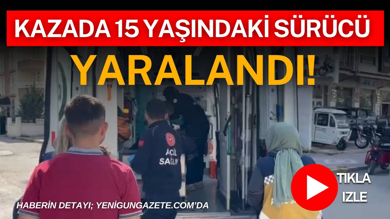 Aksaray’da otomobil ile bisikletin çarpıştığı kazada 15 yaşındaki sürücü yaralandı,