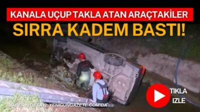 Aksaray’da kontrolden çıkan otomobil DSİ’ye ait sulama kanalına düştü. Kazada