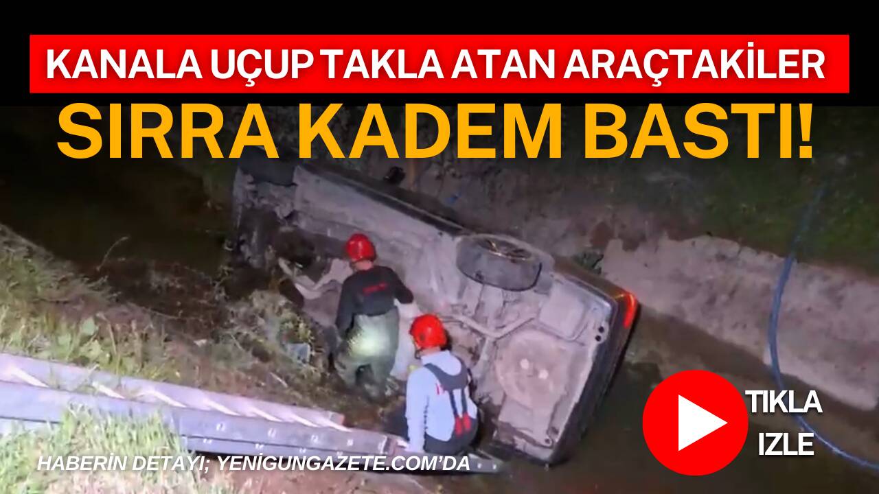 Aksaray’da kontrolden çıkan otomobil DSİ’ye ait sulama kanalına düştü. Kazada