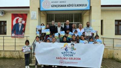 Aksaray’da Gençosman Köyü İlkokulu’nda düzenlenen “Sağlıklı Çocuk, Sağlıklı Gelecek” etkinliği