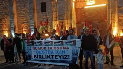 İHH Aksaray İl Başkanı Eyüp Dağdaş, Ulu Camii’nde yapılan açıklamada