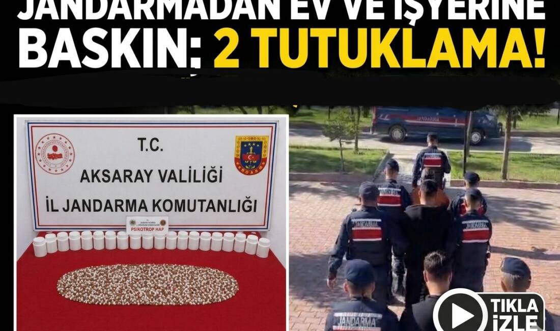 Jandarmadan ev ve işyerine baskın; 2 tutuklama! Aksaray’da jandarma ekiplerinin düzenlediği operasyonda 3 şüpheli yakalandı, ev ve
