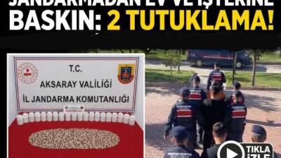 Aksaray’da jandarma ekiplerinin düzenlediği operasyonda 3 şüpheli yakalandı, ev ve
