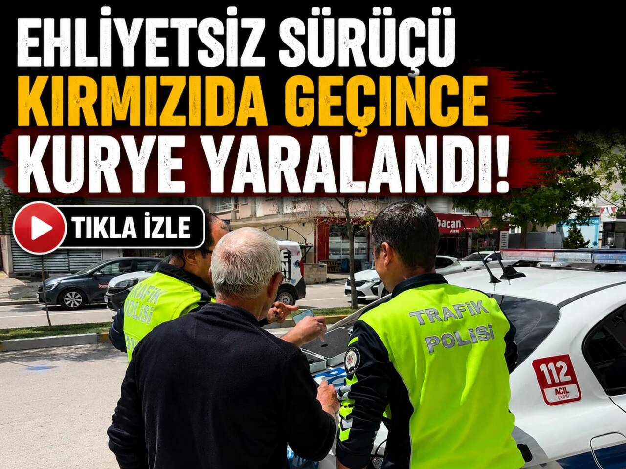 Aksaray’da kırmızı ışık ihlali sonucu meydana gelen trafik kazasında motosiklet