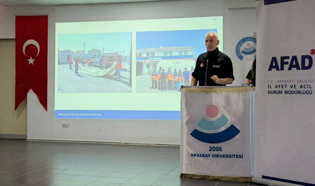 Aksaray Üniversitesi’nde afet farkındalığı konferansı Aksaray’da afetlere hazırlıklı toplum bilincinin artırılması amacıyla önemli bir etkinlik