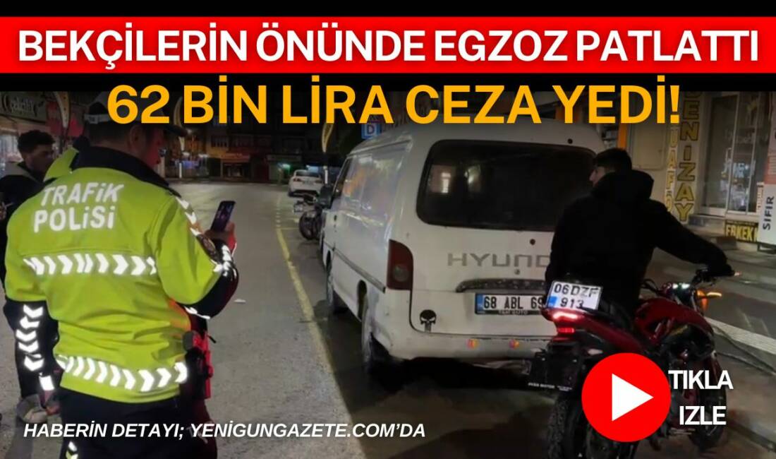 Aksaray Büyükbölcek Caddesi’nde plakasız ve abart egzozlu motosikletin bekçilerin önünden