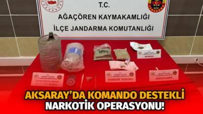 Aksaray’ın Ortaköy ilçesinde jandarma ekiplerince düzenlenen operasyonda yasaklı madde, tohum