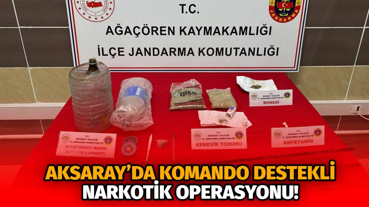 Aksaray’ın Ortaköy ilçesinde jandarma ekiplerince düzenlenen operasyonda yasaklı madde, tohum