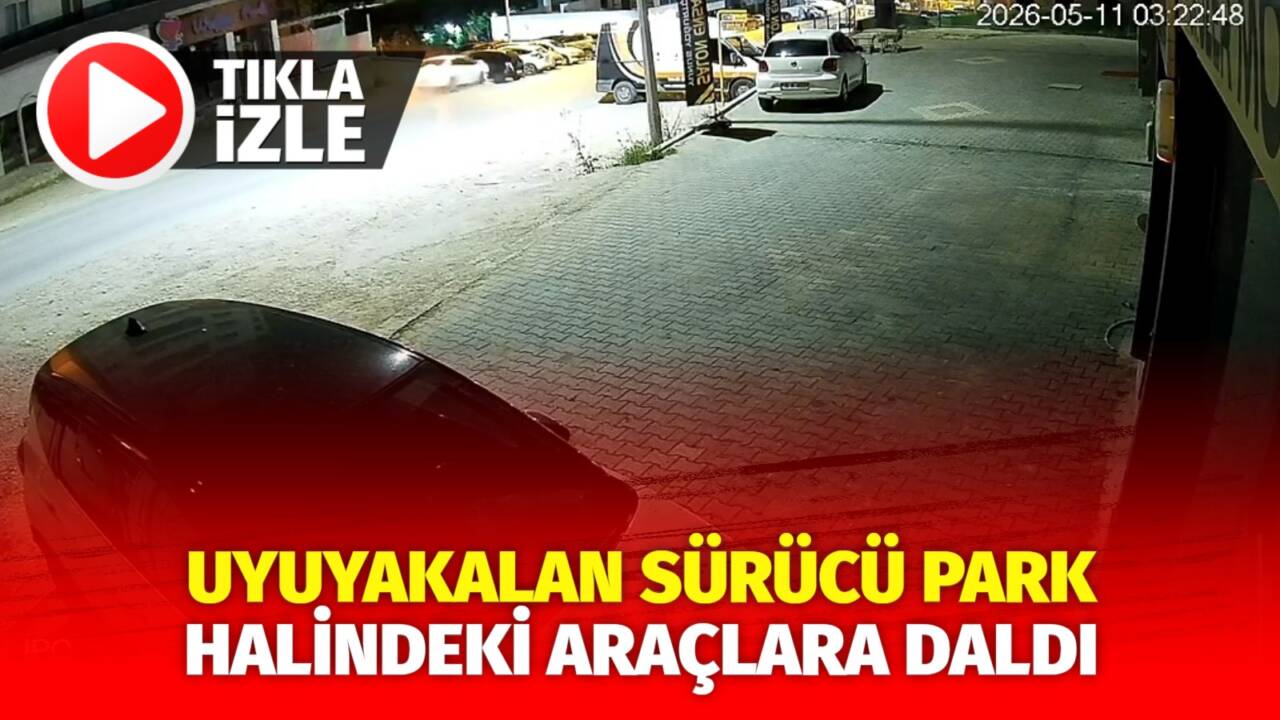 Bursa'da direksiyon başında uyuyakalan sürücü, park halindeki araçlara çarptı. O