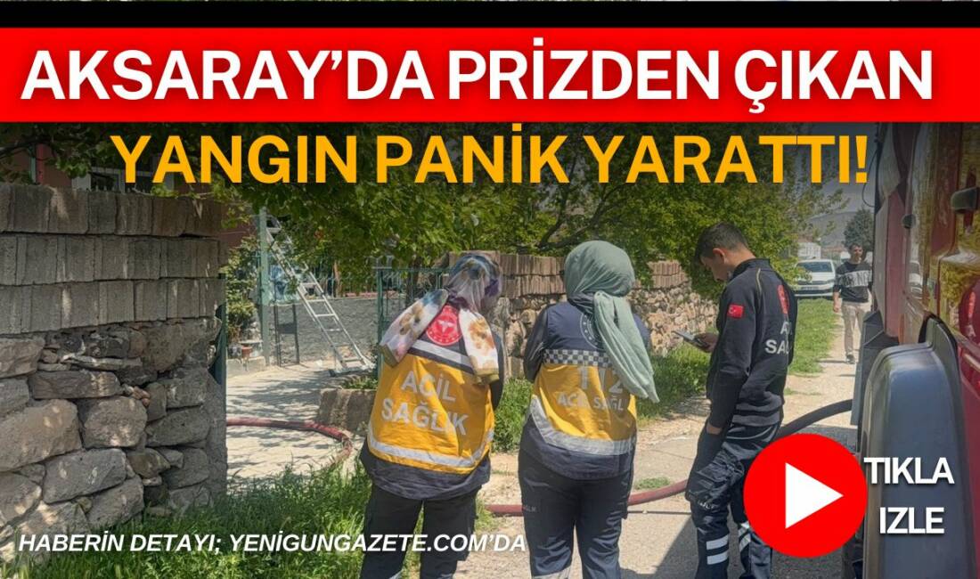 Aksaray’da bir evde prizde takılı çamaşır makinesinden çıkan yangın, itfaiyenin