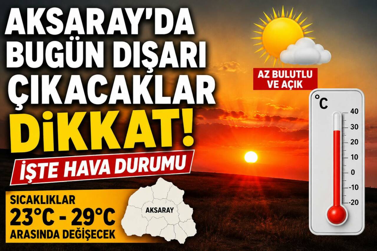 Meteoroloji’nin günlük tahminine göre Aksaray genelinde bugün az bulutlu ve