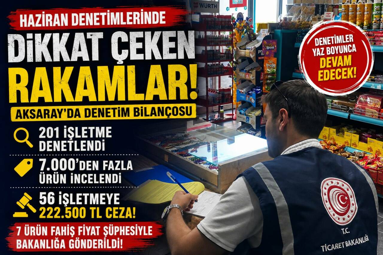 Haziran ayında yüzlerce işletme ve binlerce ürün denetlendi. Yapılan kontrollerde