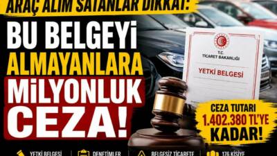 Ticaret Bakanlığı, yetki belgesi olmadan ikinci el araç ticareti yapanlara