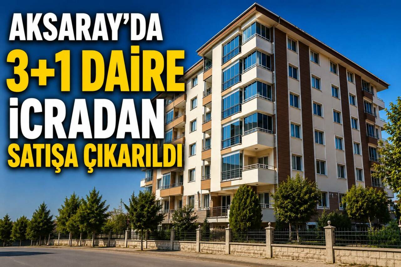 Aksaray Merkez Zafer Mahallesi’nde bulunan 3+1 daire, icra yoluyla satışa
