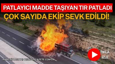 Aksaray’da Nevşehir yolu üzerinde doğalgaz yüklü tırda çıkan yangın ihbarı