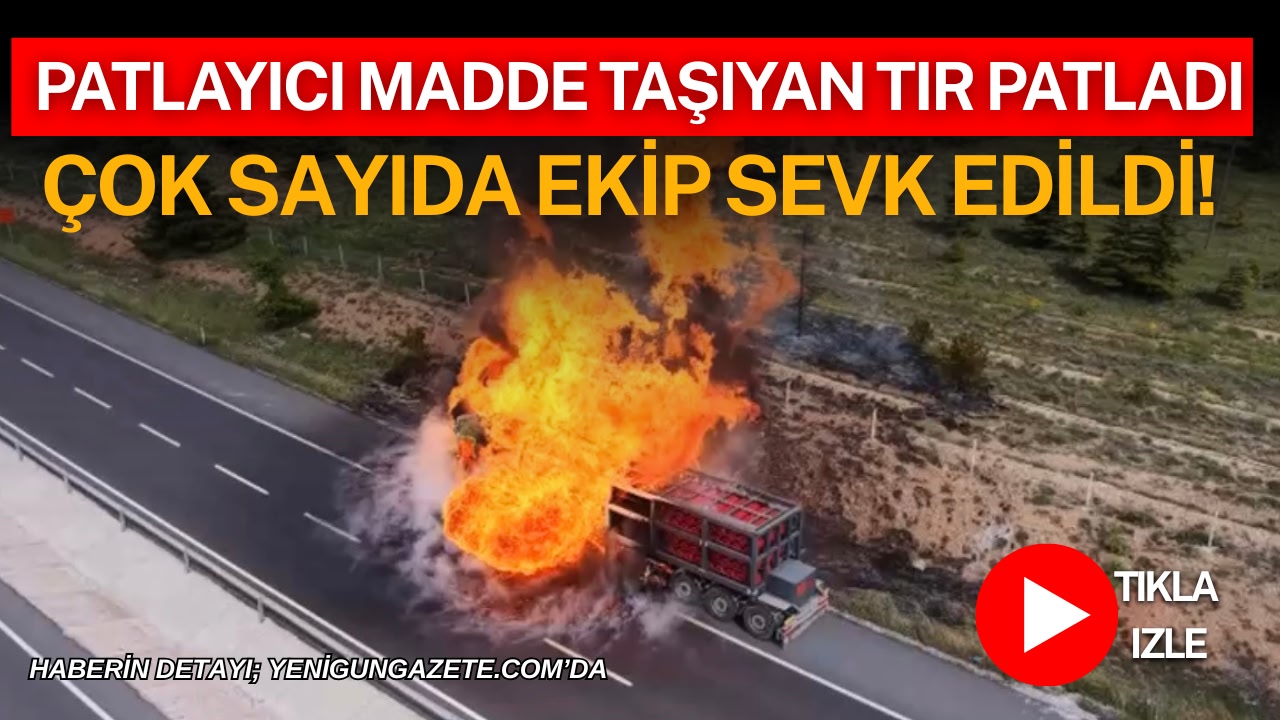 Aksaray’da Nevşehir yolu üzerinde doğalgaz yüklü tırda çıkan yangın ihbarı