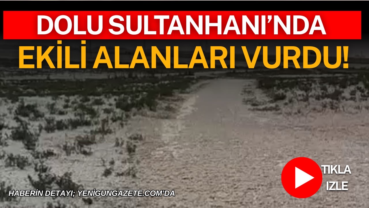 Aksaray’ın Sultanhanı ilçesinde akşam saatlerinde etkili olan dolu yağışı, hasat