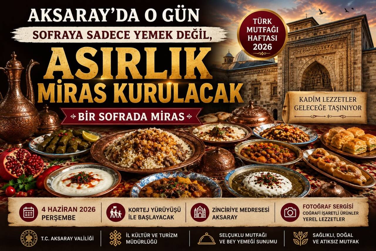 Türk mutfağının yüzyıllardır taşıdığı kültürel miras, Aksaray’da düzenlenecek özel etkinliklerle
