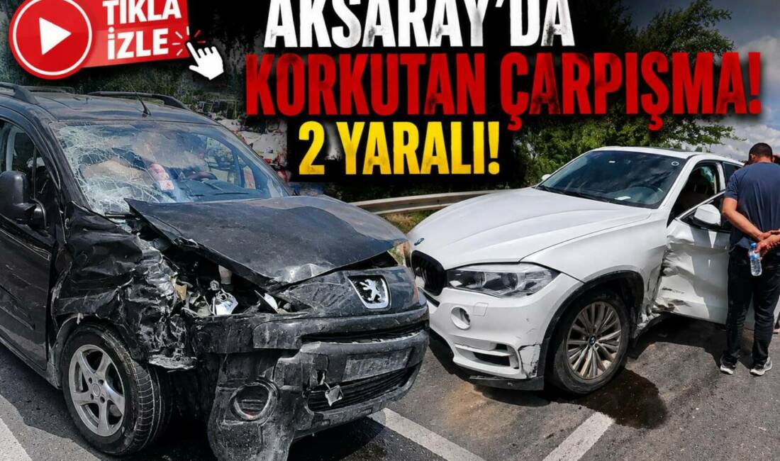 Aksaray’da korkutan çarpışma; 2 yaralı! Aksaray-Konya yolu Yapılcan Köyü Kavşağı’nda meydana gelen trafik kazasında hafif