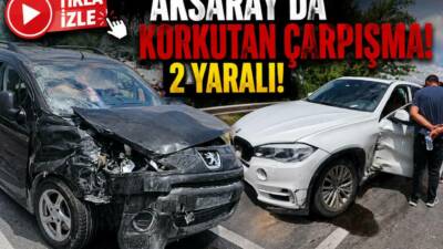 Aksaray-Konya yolu Yapılcan Köyü Kavşağı’nda meydana gelen trafik kazasında hafif