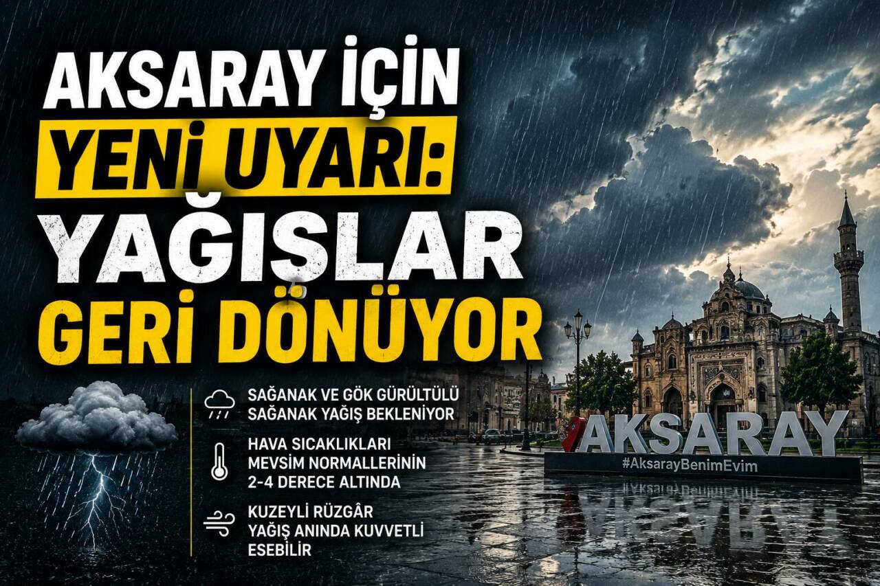 Konya 8. Meteoroloji Bölge Müdürlüğü, Aksaray ve çevresi için sağanak