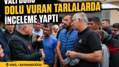 Aksaray’da dolu ve aşırı yağıştan zarar gören tarım arazilerini inceleyen