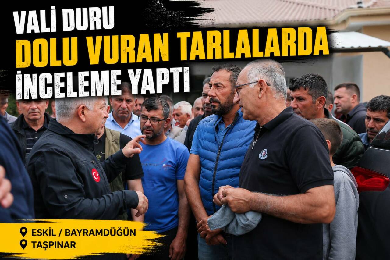 Aksaray’da dolu ve aşırı yağıştan zarar gören tarım arazilerini inceleyen