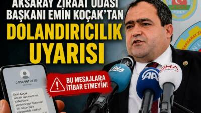 Aksaray Ziraat Odası Yönetim Kurulu Başkanı Emin Koçak, adını ve