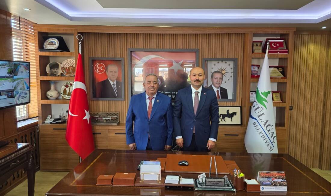 Güzelyurt Kaymakamı Süleyman Arat, Gülağaç Belediye Başkanı Doğan Başbuğ’u ziyaret