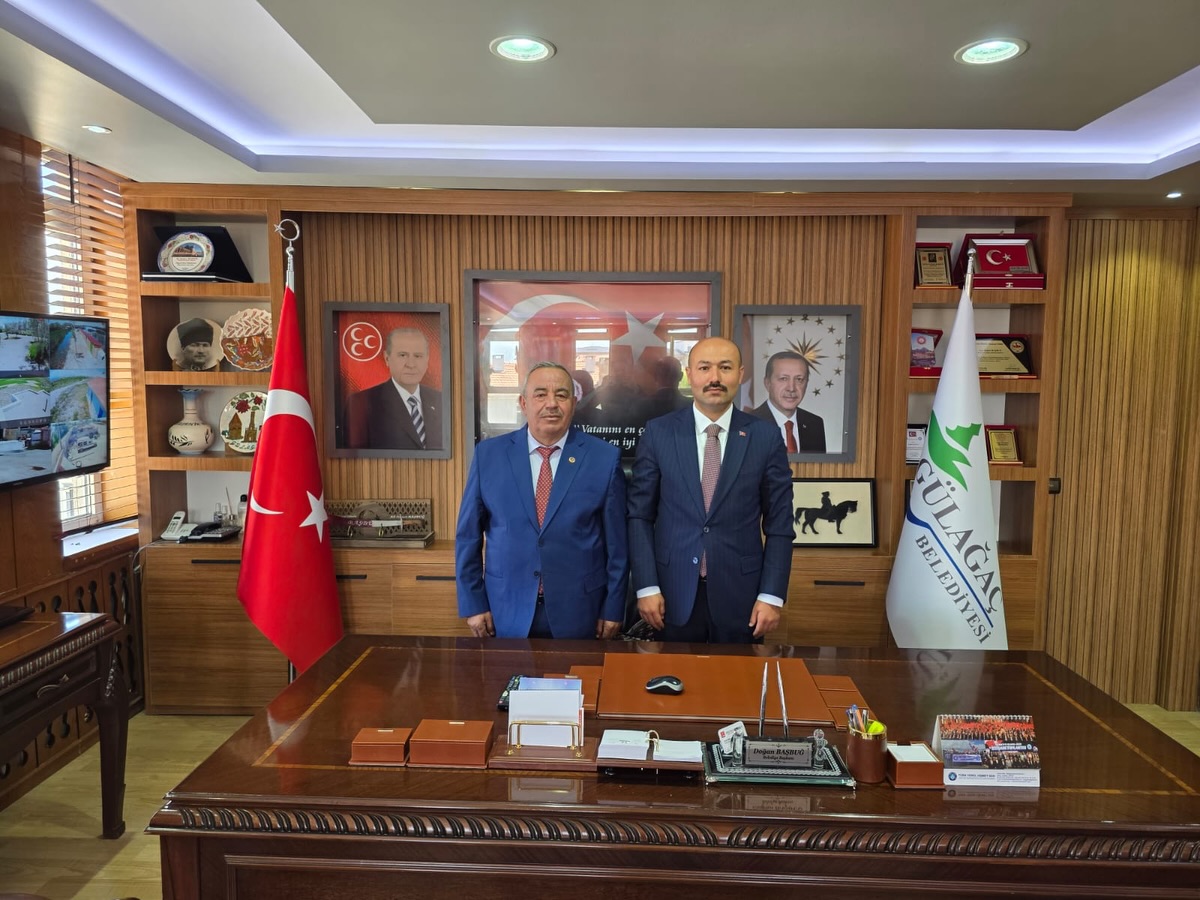 Güzelyurt Kaymakamı Süleyman Arat, Gülağaç Belediye Başkanı Doğan Başbuğ’u ziyaret