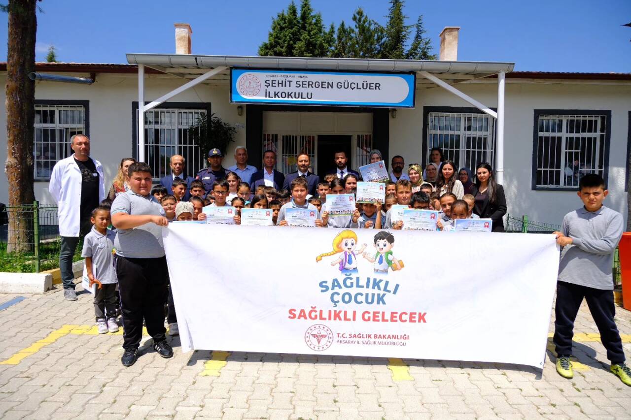 Aksaray’ın Güzelyurt ilçesine bağlı Ihlara’da düzenlenen etkinlikte öğrencilere sağlık bilinci